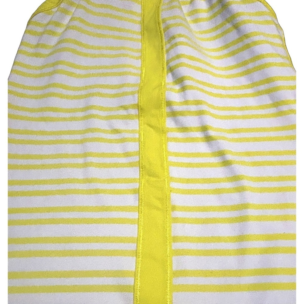 Lululemon Hip To Be Zen Halter Top Yellow White Stripe Size 8 - Picture 11 of 12